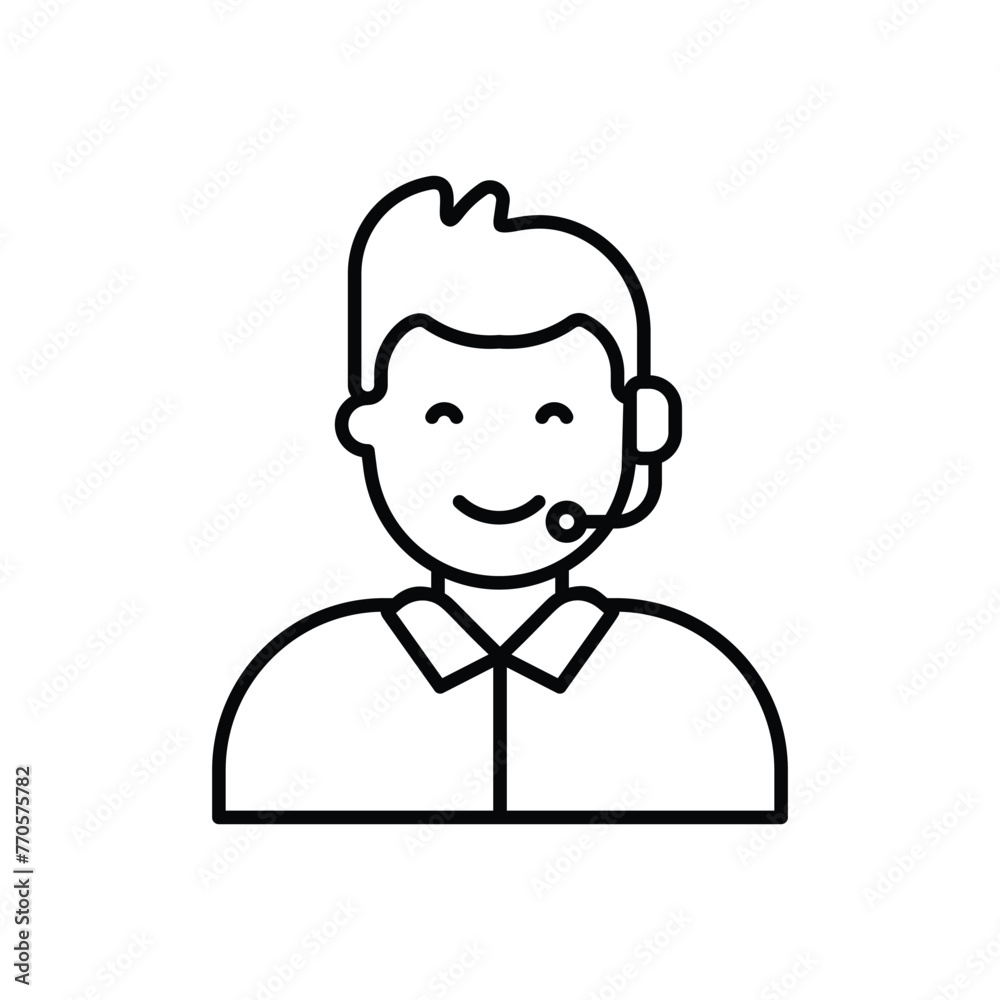 Thin Line Customer Service vector icon Thin Line Customer Service vector icon