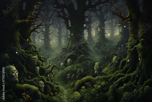 dark forrest  dark scary forrest heavy dark forrest  lonely mystical dark forrest