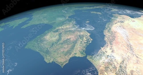 Mediterranean Sea, Africa. Aerial view from space photo