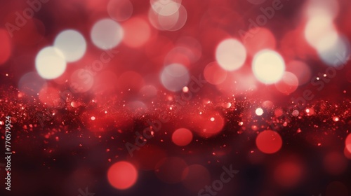 Red glitter bokeh vintage lights, Happy holiday new year, defocused, Christmas lights. Christmas background red abstract valentine, Red glitter bokeh vintage lights, Happy holiday new year, defocused.