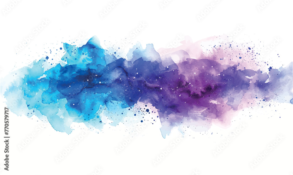abstract watercolor background with splashes blue purple space