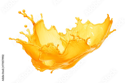 Orange juice wave swirl splash isolated in a transparent background, fresh fruit beverage liquid splashing cut out PNG © graphicbeezstock
