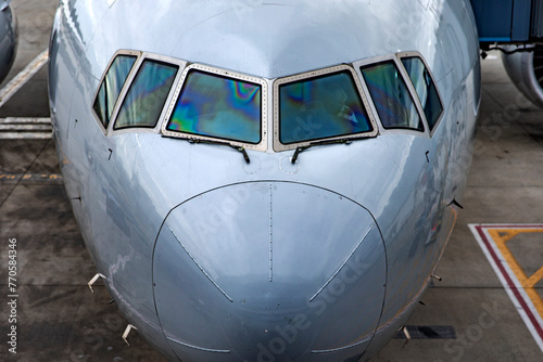 Fotografía Iberia airline wide-body aircraft parked at John F