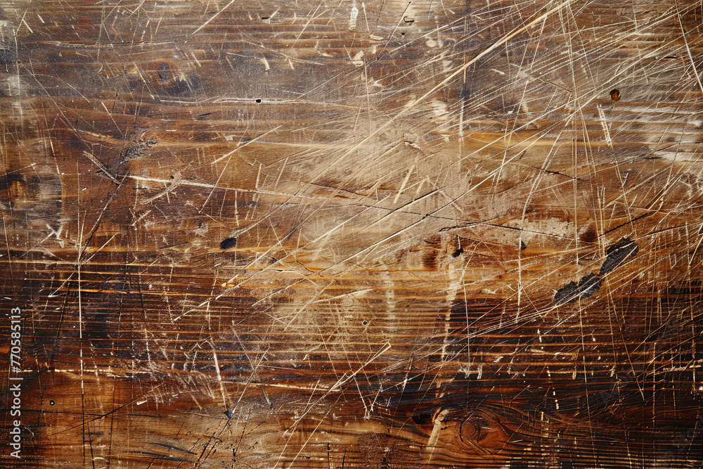 An old wooden surface with scratches - obrazy, fototapety, plakaty 