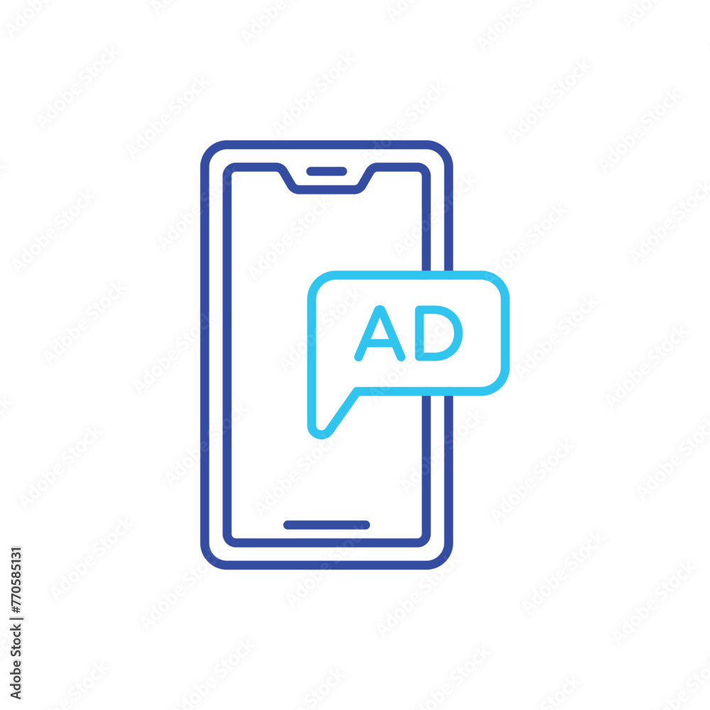 Blue Line Advertisement vector icon Blue Line Advertisement vector icon