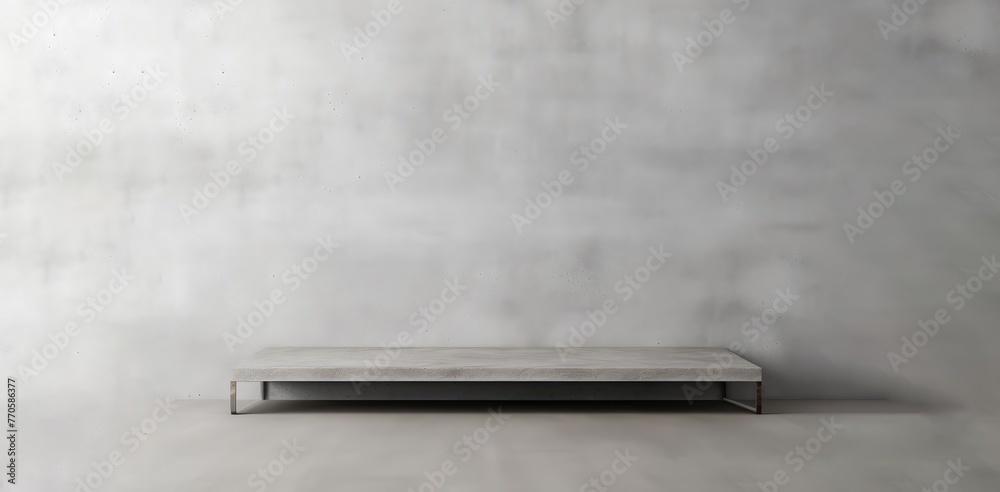 3d rendering of a blank product podium on a concrete wall background