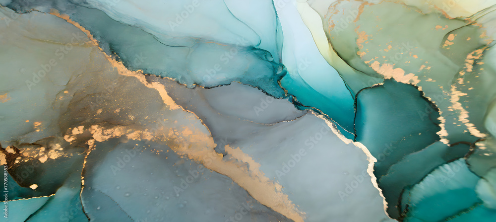 Abstract painting blots background. Marble texture. Alcohol ink colours. Generative AI.