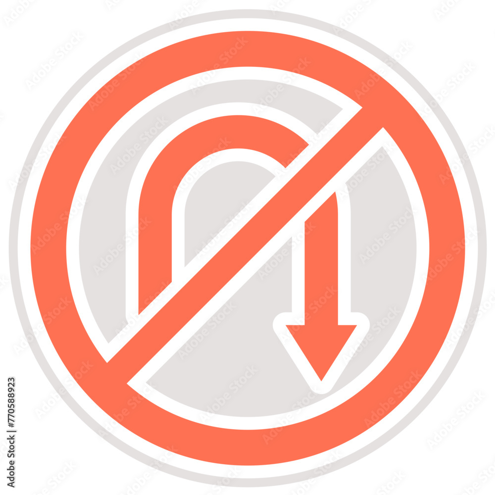 No u turn Vector Icon Design Illustration