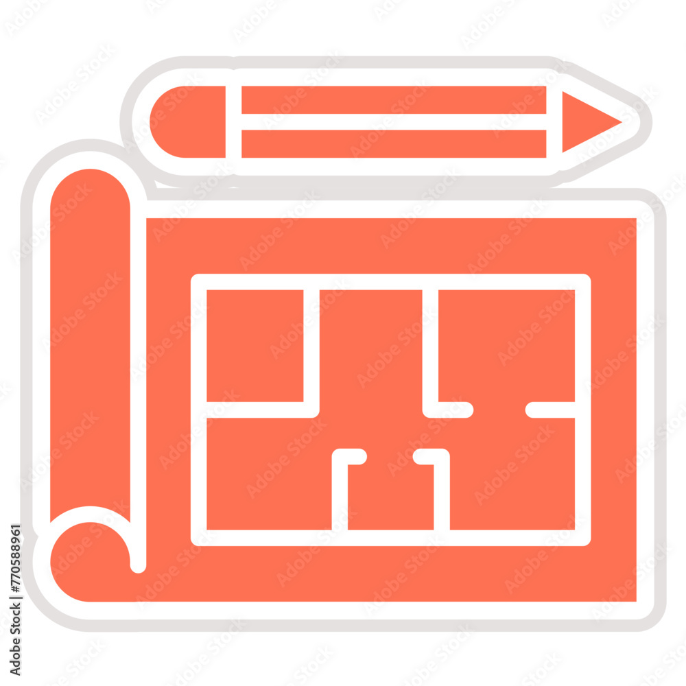 Blueprint Vector Icon Design Illustration