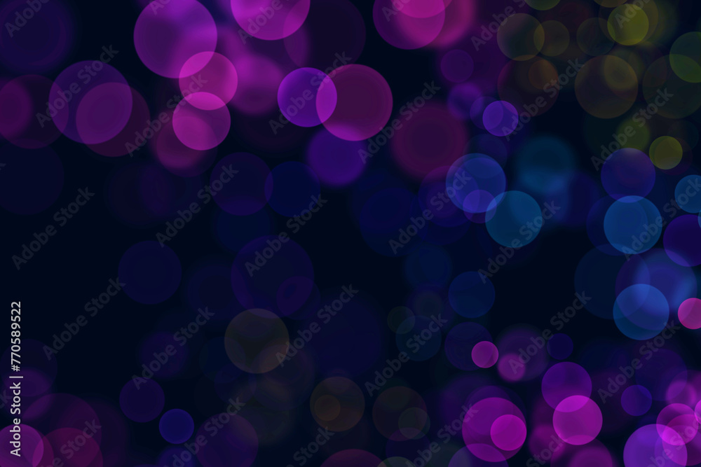 Abstract  blue, pink bubbles, bokeh. Festive soft background with colored circles.
