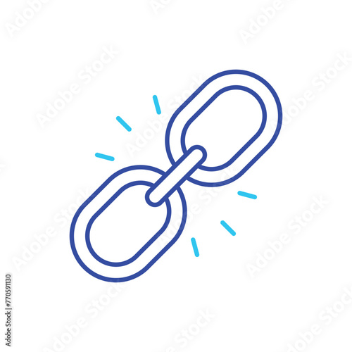 Blue Line Link Building vector icon