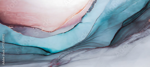 Wallpaper Mural Alcohol ink. Style incorporates the swirls of marble or the ripples of agate. Abstract paint. Generative AI. Torontodigital.ca