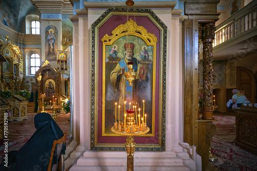 Main icon in the St. Nicholas Church in Mogilev, Belarus photo