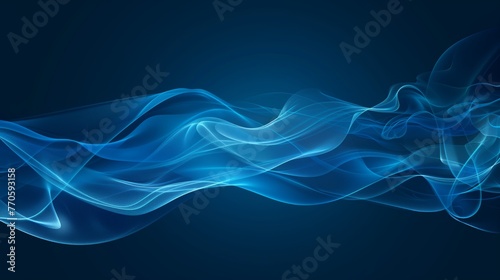 Abstract blue background with smoke waves. Elegant and minimalist design for a mobile phone wallpaper. Generated by artificial intelligence.