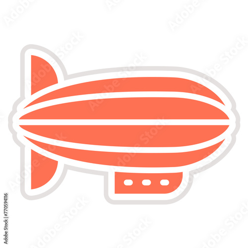 Blimp Vector Icon Design Illustration