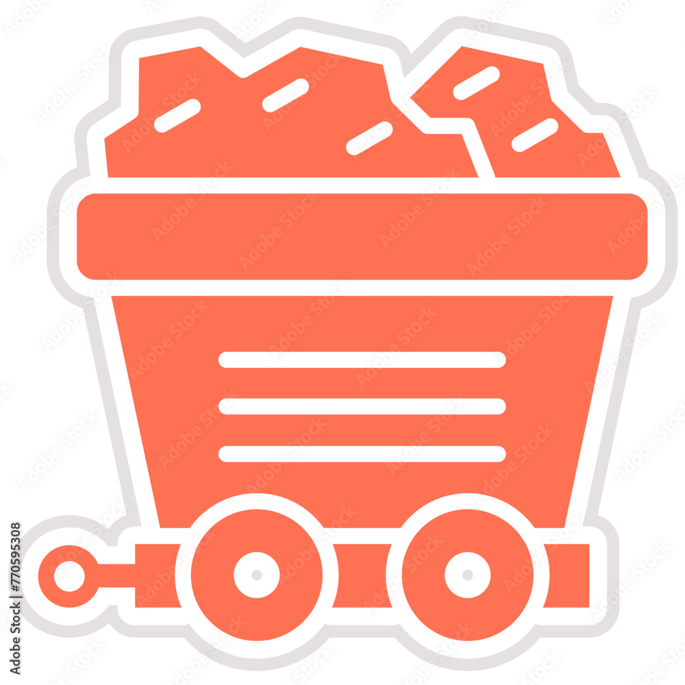 Mining cart Vector Icon Design Illustration Mining cart Vector Icon Design Illustration