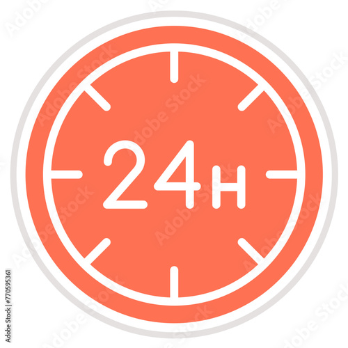 24 hours Vector Icon Design Illustration