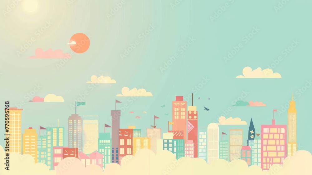 Technological Future Urban Illustration: Urban Background Materials Technological Future Urban Illustration: Urban Background Materials