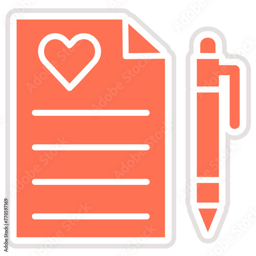 Wedding contract Vector Icon Design Illustration