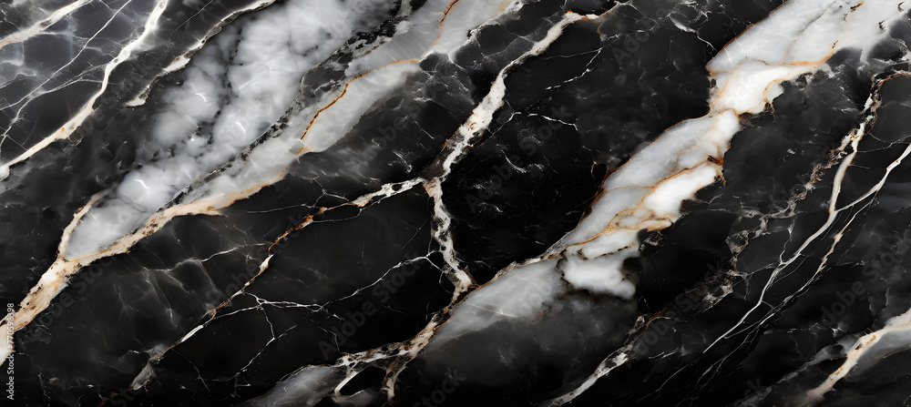 black onyx marble texture background. black marble wallpaper and counter tops. Generative AI.
