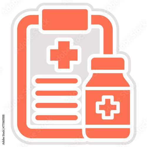 Medical Prescription Vector Icon Design Illustration