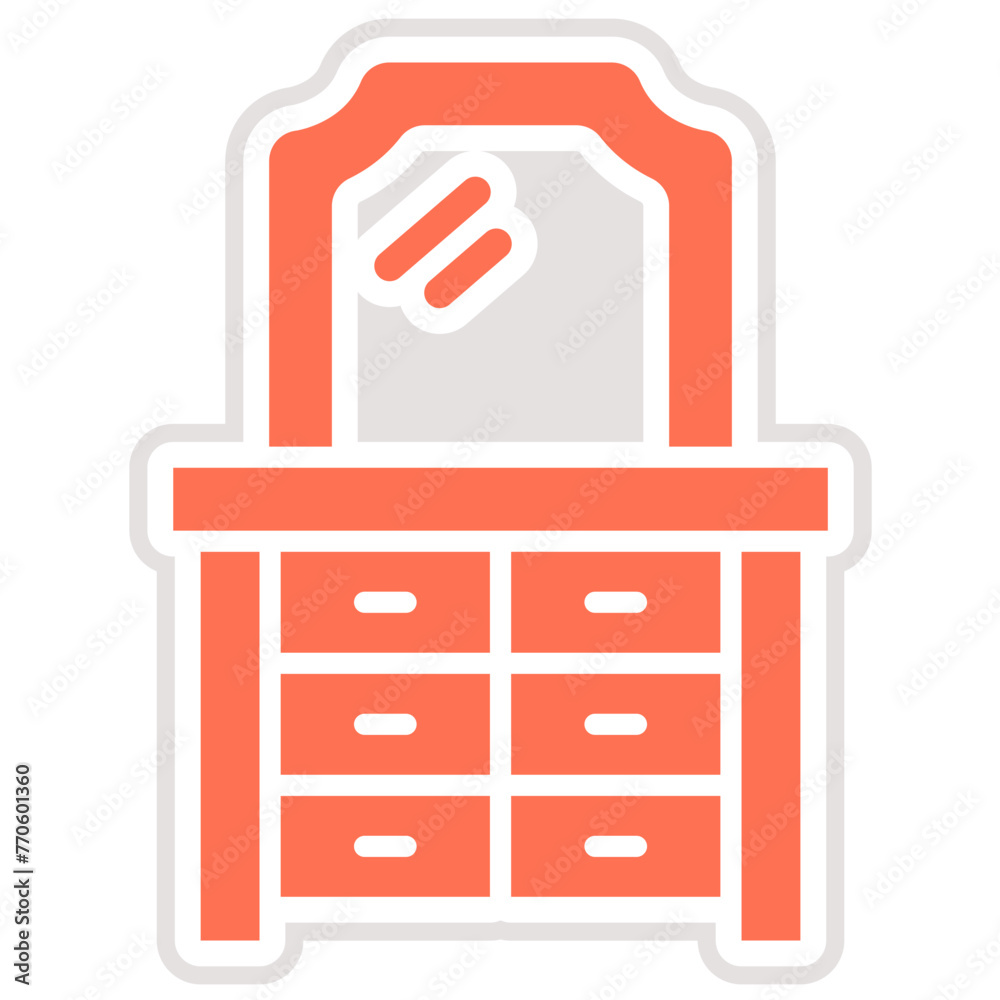 Dressing Table Vector Icon Design Illustration