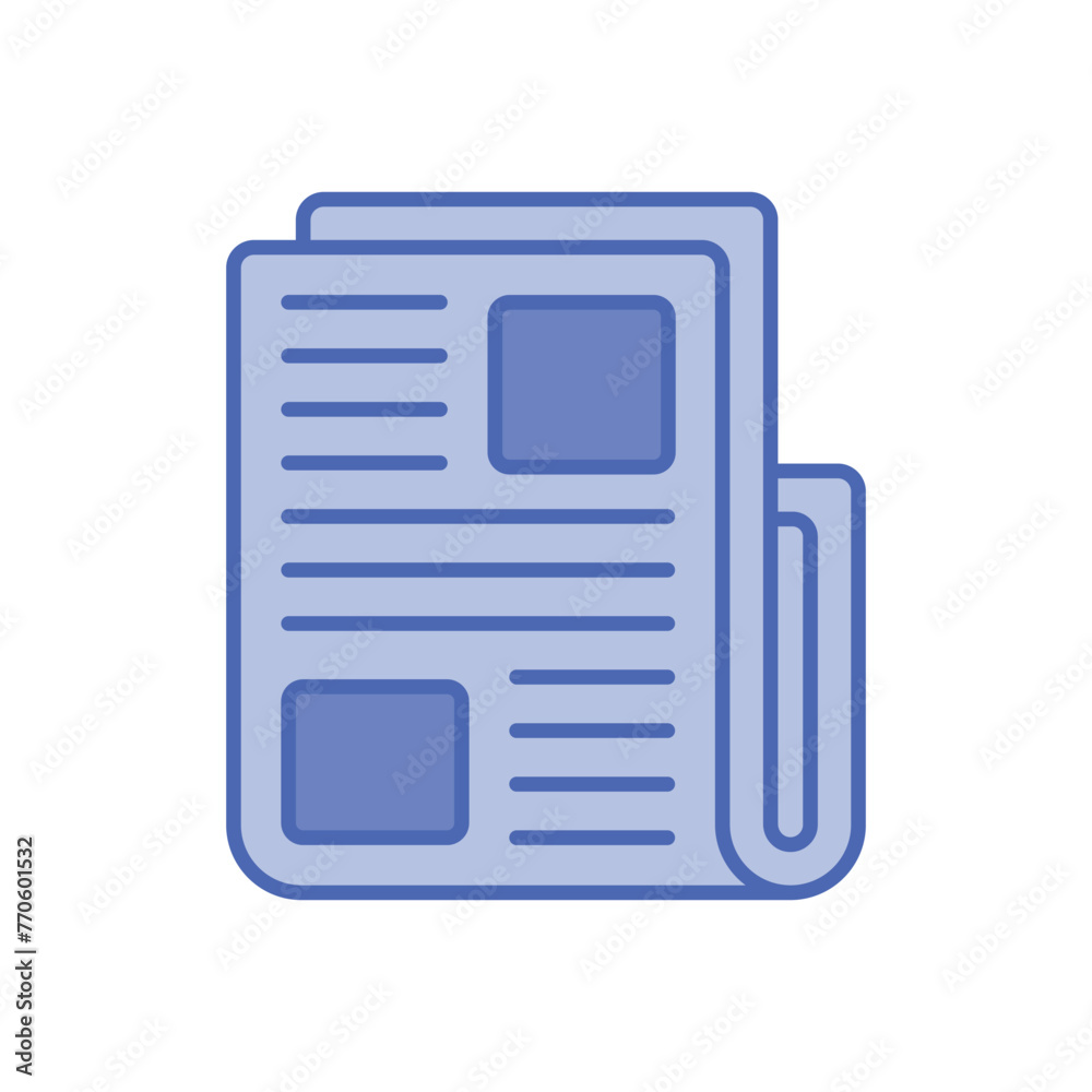 Blue Line Newspaper vector icon Blue Line Newspaper vector icon