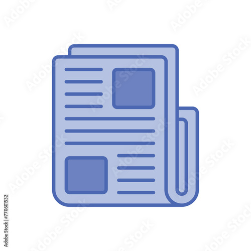 Blue Line Newspaper vector icon