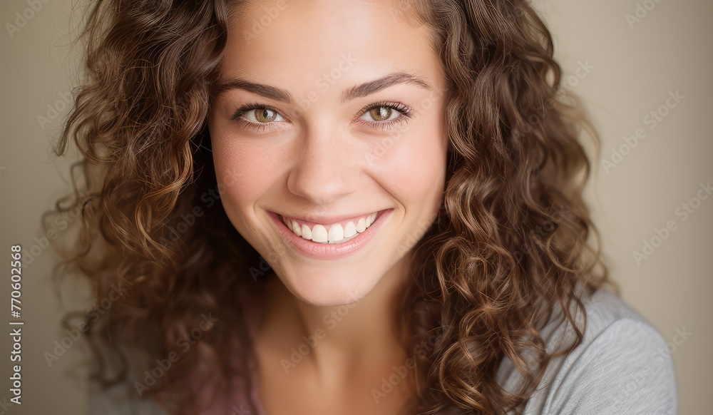 Naklejka premium Portrait of a cheerful woman