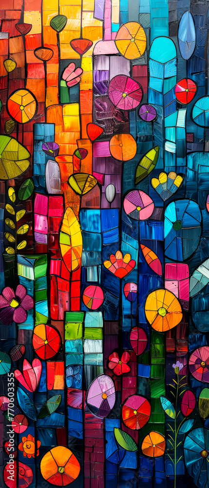 Colorful stained glass window background. Abstract background.