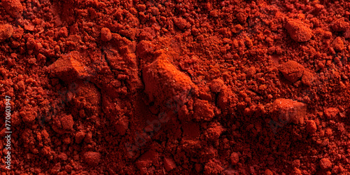 Dark red ground paprika dry chili pepper isolated pepper powder, closeup white background photo
