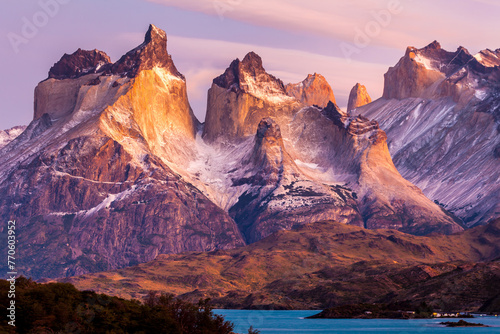 Nice view of Torres Del Paine National Park  Chile.