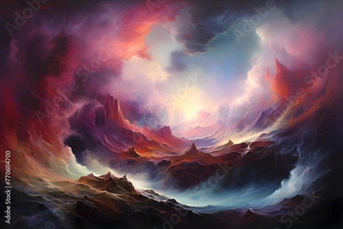 Astral Odyssey Unveiled, abstract landscape art photo