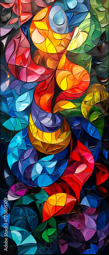 Abstract stained-glass mosaic background.