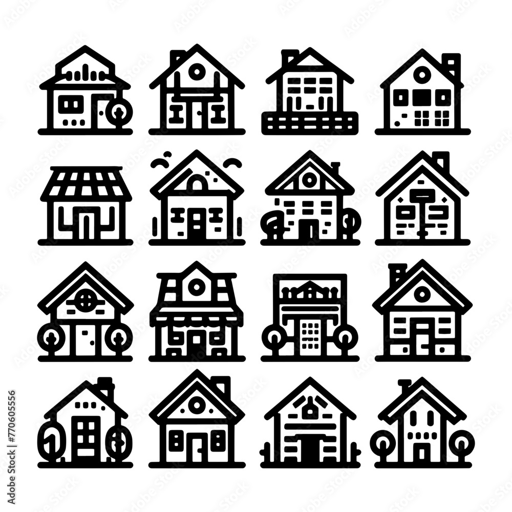 House Building Icon Set