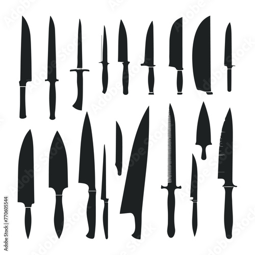 knife silhouette collection  knife icons