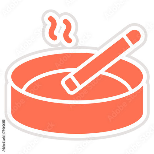 Ashtray Vector Icon Design Illustration