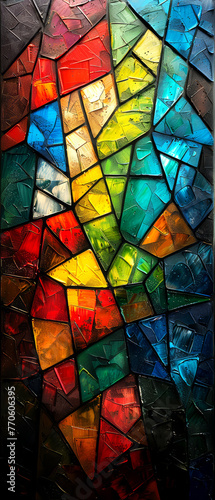 Abstract colorful stained glass window background.