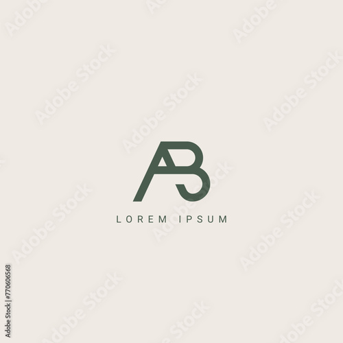 Minimal creative initial based AB logo and BA logo. Letter AB BA creative elegant monogram white color on black background