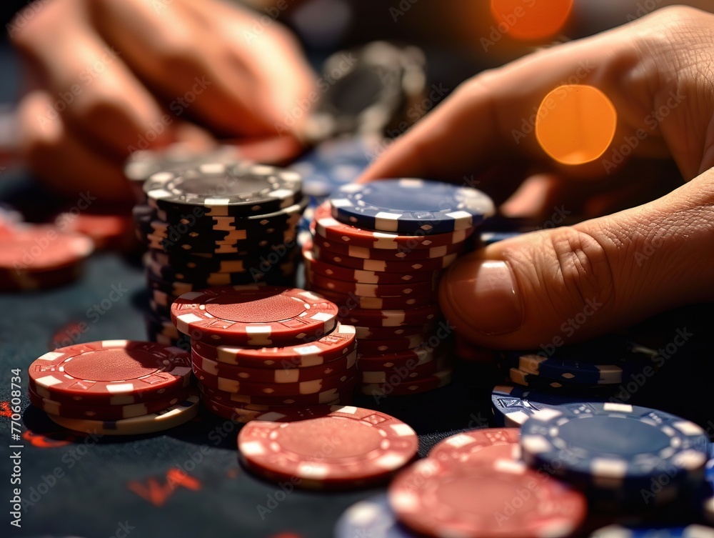 The clatter of chips on a latenight poker game where the stakes are high and the regrets higher