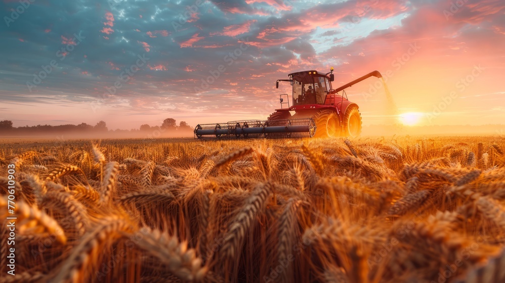 Fototapeta premium Advanced AI monitors efficient feed production, reducing carbon footprints in a smart chain