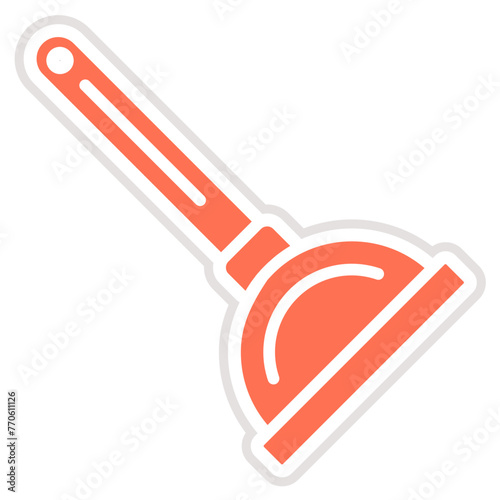 Toilet Plunger Vector Icon Design Illustration