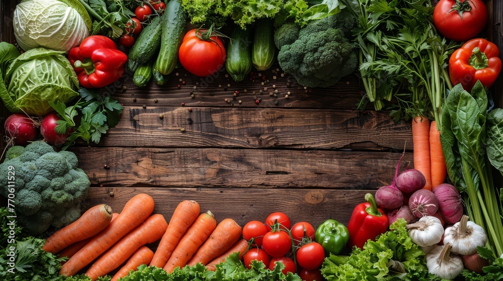 green fresh vegetables over bright textured wooden boards with big copy space green fresh vegetables over bright textured wooden boards with big copy space