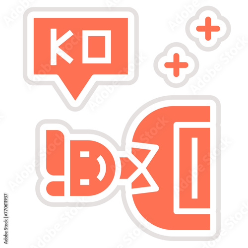 Knocked Out Vector Icon Design Illustration