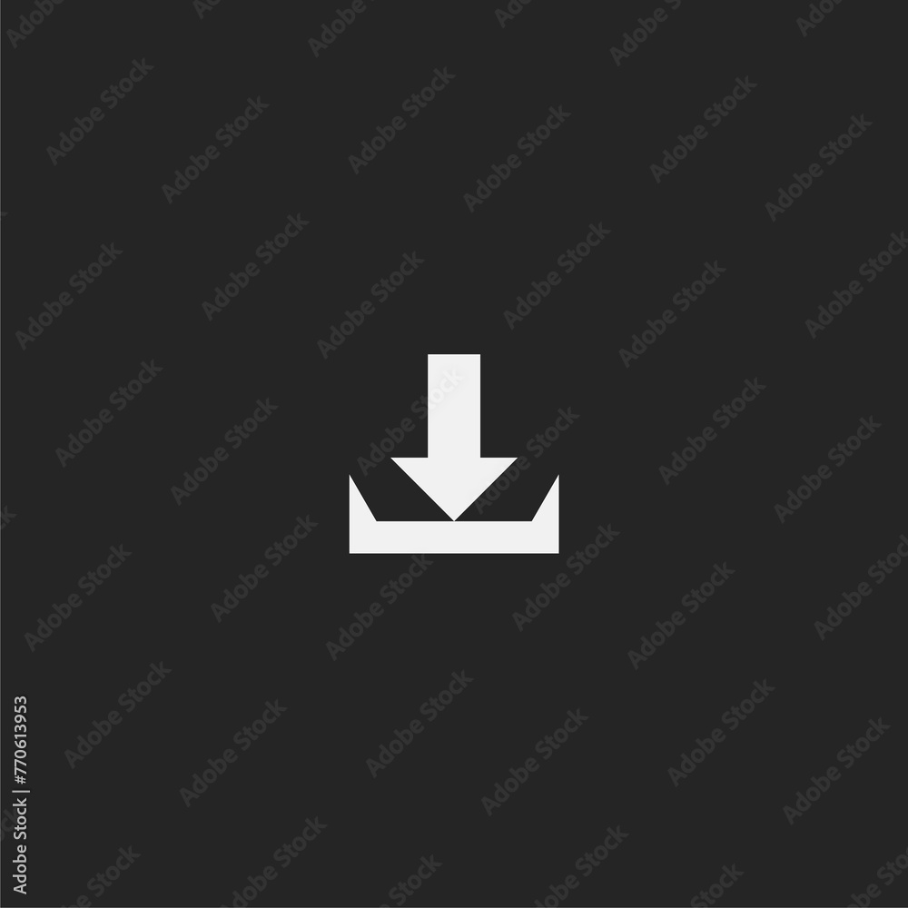 Download Icon . Internet Button isolated on black background - obrazy, fototapety, plakaty 