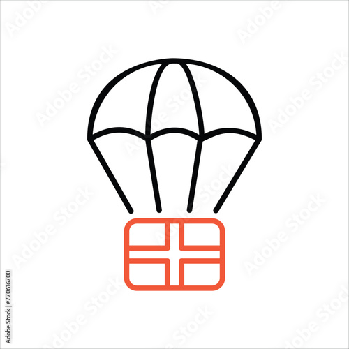 Parachute icon editable stock vector
