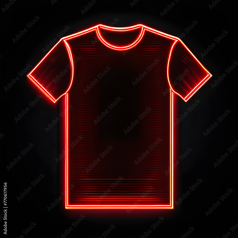 Stand Out in Style: Red Neon T-Shirt Icon(Generative AI) Stand Out in Style: Red Neon T-Shirt Icon(Generative AI)