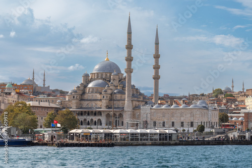 Eminönü historic New Mosque ferries and the historical peninsula.  photo