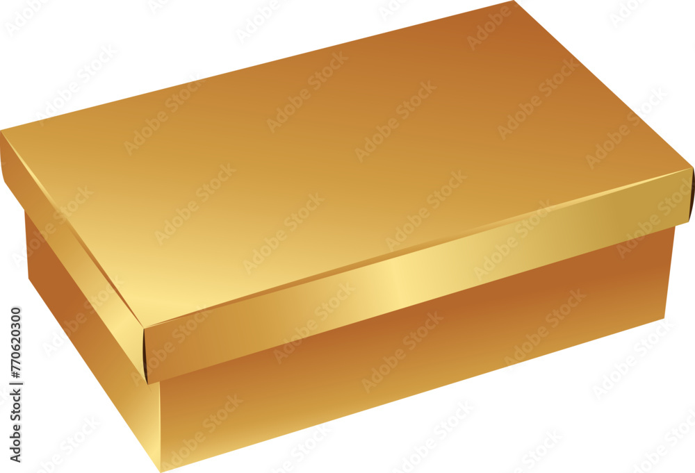 Magnetic gold box for luxury gift 3D isolated view illustration Magnetic gold box for luxury gift 3D isolated view illustration