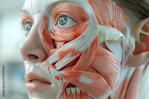 Illustrate the anatomy of the muscles of facial expression, including the orbicularis oculi and orbicularis oris muscles